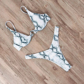 Patterned Sexy Bikini Two-Piece Set