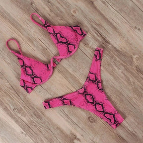 Patterned Sexy Bikini Two-Piece Set