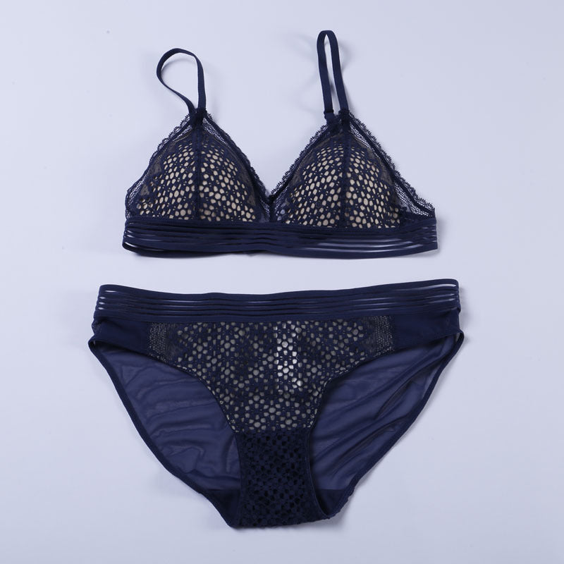 Mesh Cutout Lace Lingerie Set