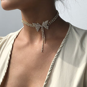 Butterfly Sexy Chunky Choker Necklace Rhinestone