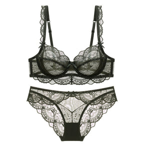 New Hollow Ultra Thin Lace Sexy Bralette Set