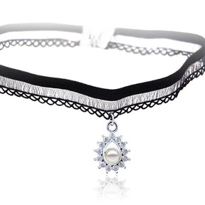 Velvet Clavicle Chain Rose Choker Lace Necklace