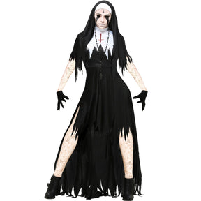 Halloween Nun Costume Cosplay Vampire Demon Costume