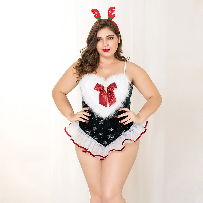Plus Size Costume Christmas Bunny Girl Sexy Cute Costume