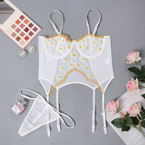 Daisy Embroider Lace Sexy Lingerie Set