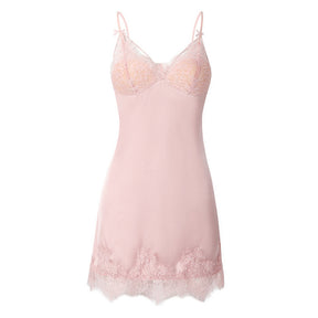 Summer Ice Silk Backless Sexy Lingerie Chemise