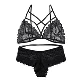 Traceless Lace Sexy Back No Steel Ring Lingerie Set - Sexyzara