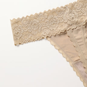 Lace Stitching Thong Sexy Seamless Low Waist Cotton Crotch