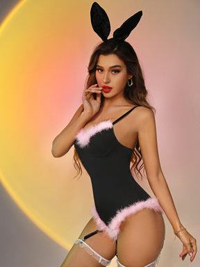 Bunny Girl Furry Bodysuit Sexy Costume Uniform Set