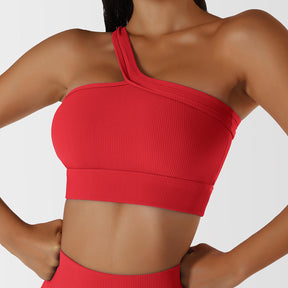 Sports Bra One Shoulder Strap Yoga Underwear Sport Bralette