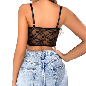 Allover Lace Deep V Sexy Corset Club Wear