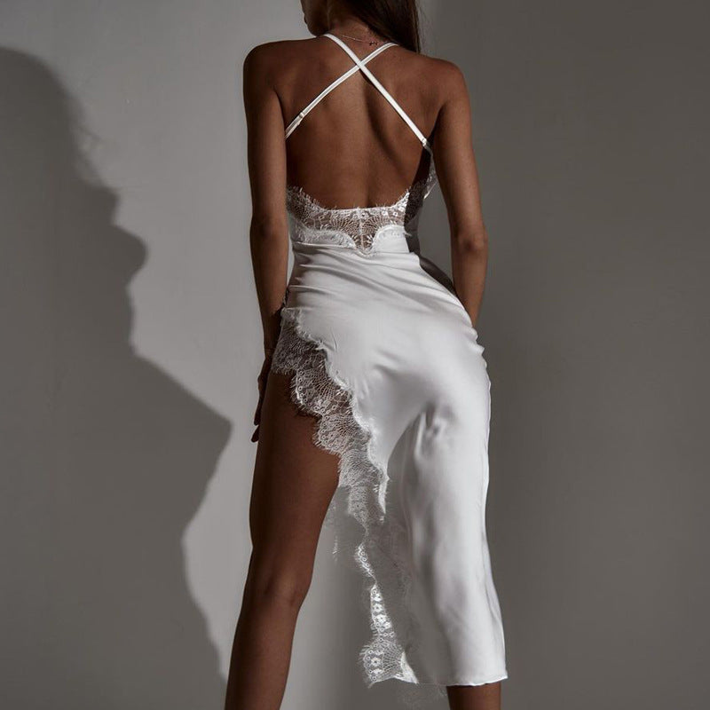 New Sexy Backless Slim Lace Sling Dress Club Wear