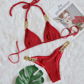 Gold Chain 2 PCS Swimsuit Sexy Bikini