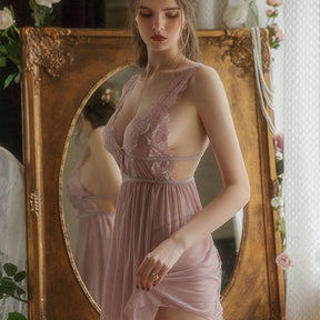 Lace Mesh See-Through Sexy Nightdress Sexy Chemise