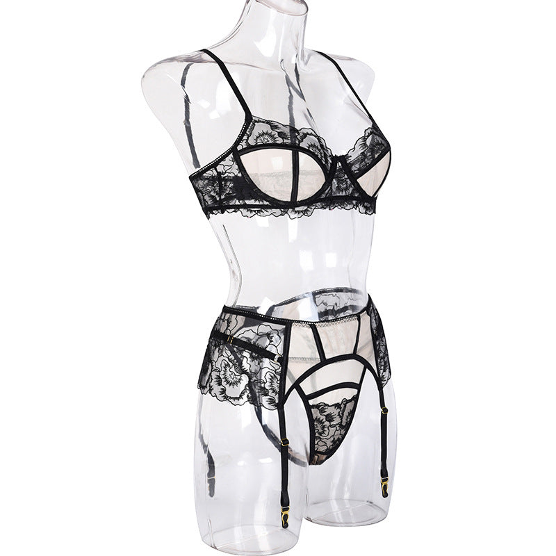 Sheer Mesh Allover Lace Sexy Lingerie Set