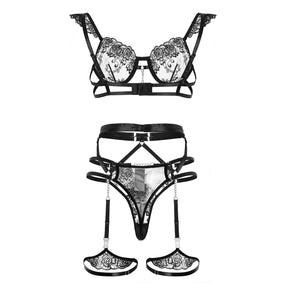 Perspective Embroidery Lace Sexy Lingerie Set