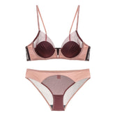 New Sexy Lingerie Thin Lace Deep V Bralette Set