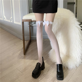 Girls' Thin Sexy Bow Thigh High Stockings