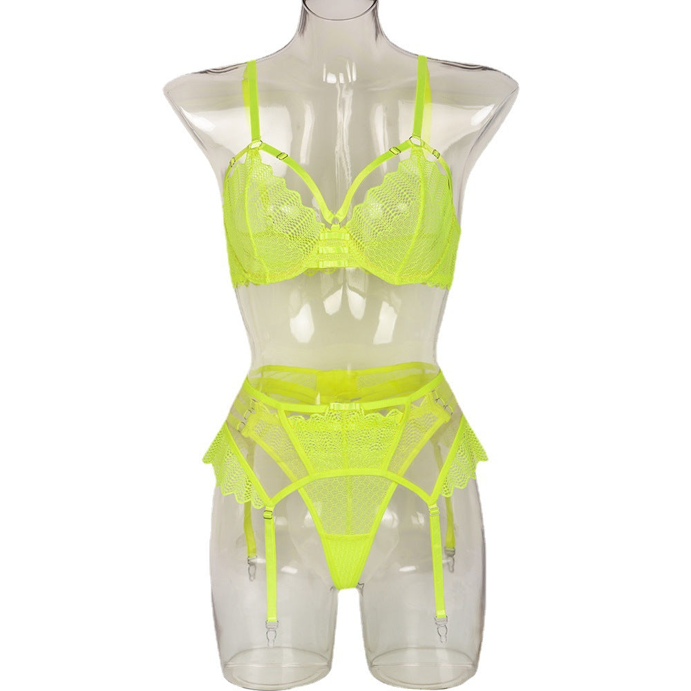 New Lace Stitching Fluorescent Sexy Lingerie Set