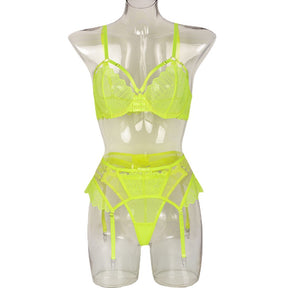 New Lace Stitching Fluorescent Sexy Lingerie Set