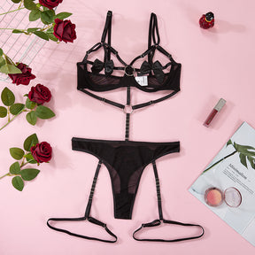 Open Brust Bow Knot Bandage Sexy Lingerie Set