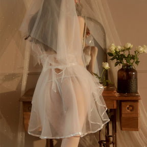 New Romantic Bridal Mesh Sexy Suit Perspective Lace Sexy Costume
