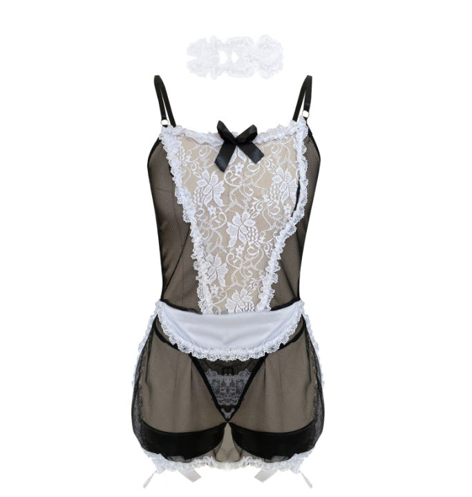 Role Playing Maid Dress Sheer Lace Sexy Costume