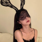 Hairband Lace Veil Eye Mask Bunny Ears