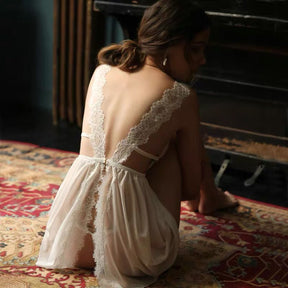Lace Mesh See-Through Sexy Nightdress Sexy Chemise