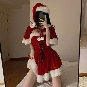 Christmas Bunny Girl Sexy Velvet Costume