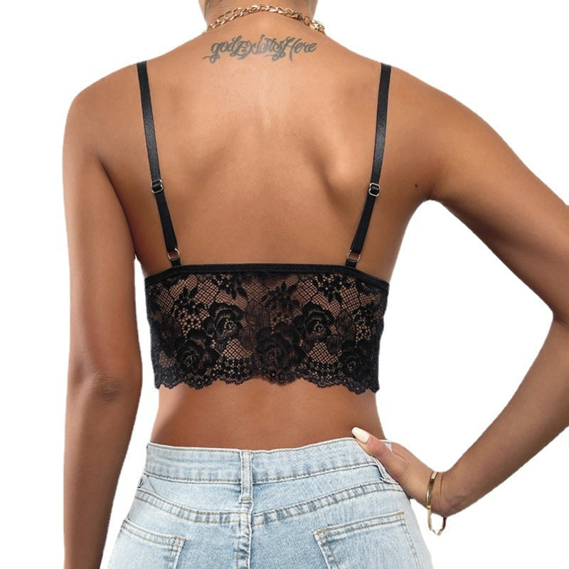 Allover Lace Deep V Sheer Lace Sexy Corset