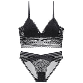 Sexy Lingerie Backless Lace Bra Lingerie Set