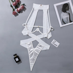 Cross Cutout Strap Sexy Bodysuit