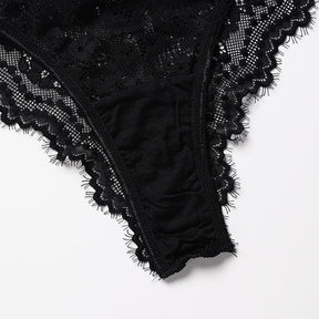 Sexy Triangle Panties Lace Trim Hollow Cotton Crotch Thong