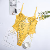 Butterfly Embroidery Lace Patchwork Bodysuit