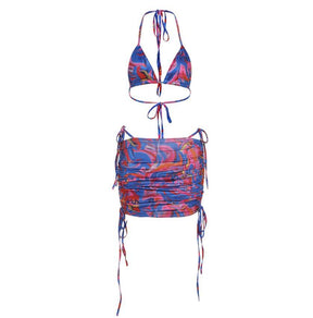 New Tie Dye Print Sexy Micro Bikini Set
