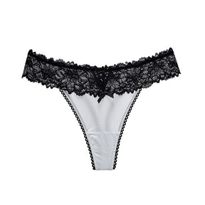 Sexy Lace Ice Silk Panties Hollow Thong