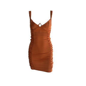 Sexy Hollow Out Tight Dress Ruched Dress Club Wear