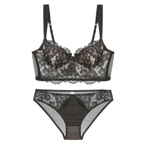 New Embroidered Flower Lace Sexy Lingerie Set