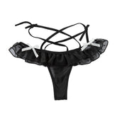 Maid Thong Lace-Up Hollow Bow