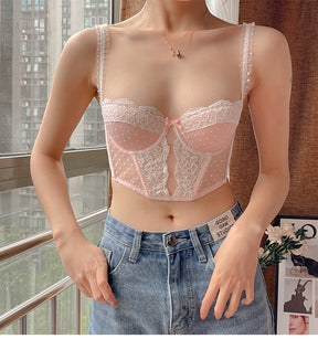 Pink Sexy Playful Lace Corset