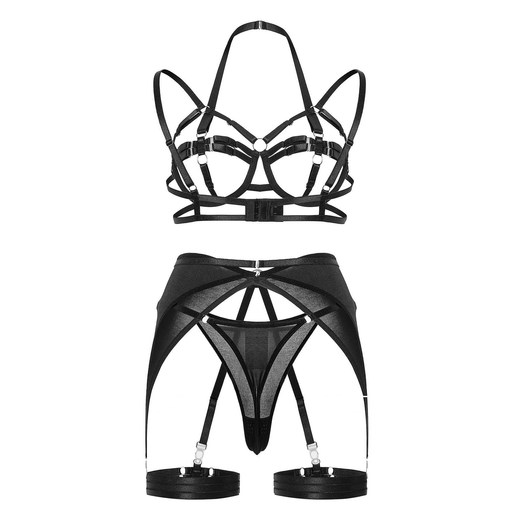 Open Brust Strappy Bandage Sexy Lingerie Set