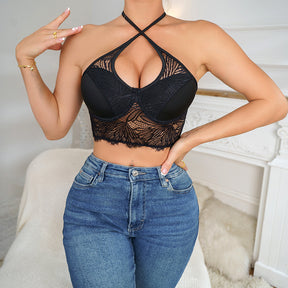Cross Strap Halter Hollow Out Camisole Club Wear