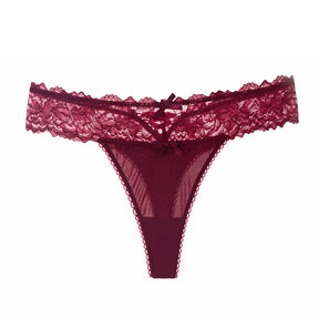 Sexy Lace Ice Silk Panties Hollow Thong