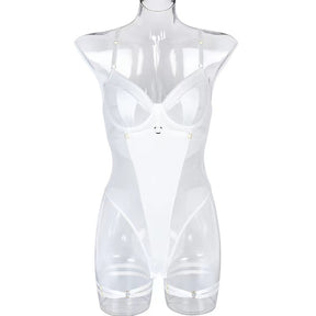 Mesh Paneled Backless Sexy Bodysuit