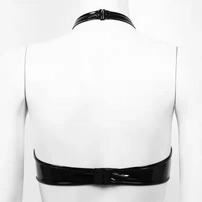 PU Leather Halter Open Brust Bandage Set