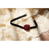 Hepburn Vintage Rose Flower Velvet Choker Collarbone Chain