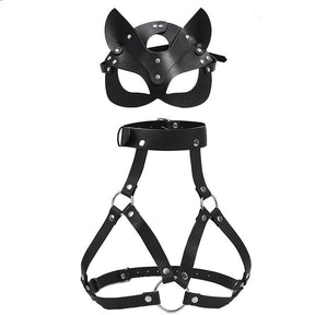 PU Leather Bondage With Body Bandage Set
