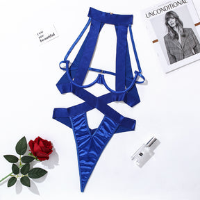 Cross Cutout Strap Sexy Bodysuit