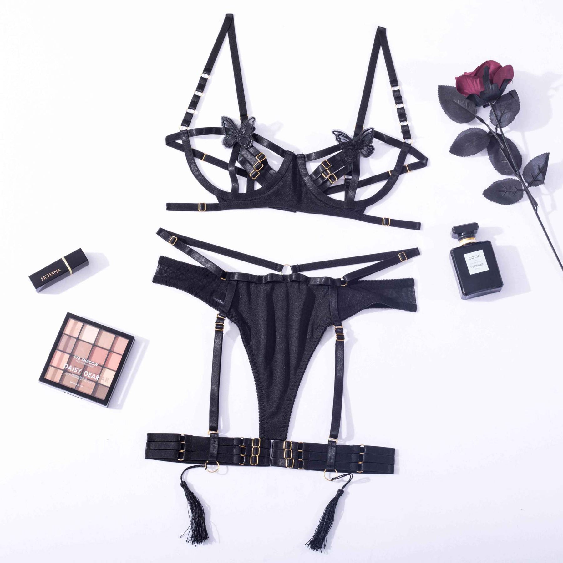 Strap Sexy Butterfly Cutout Lingerie Set